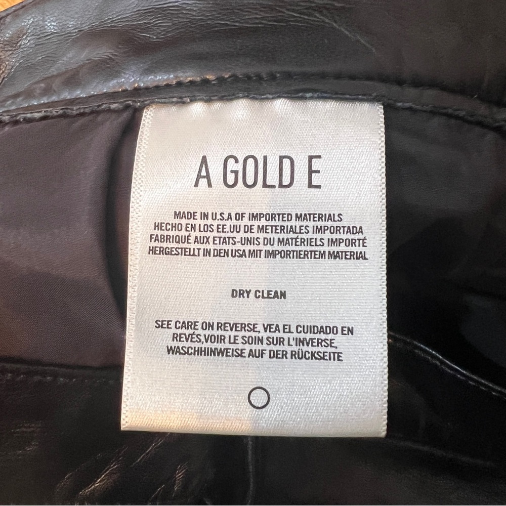 AGOLDE 90’s pinch waist recycled leather blend straight leg pants black - Picture 7 of 9